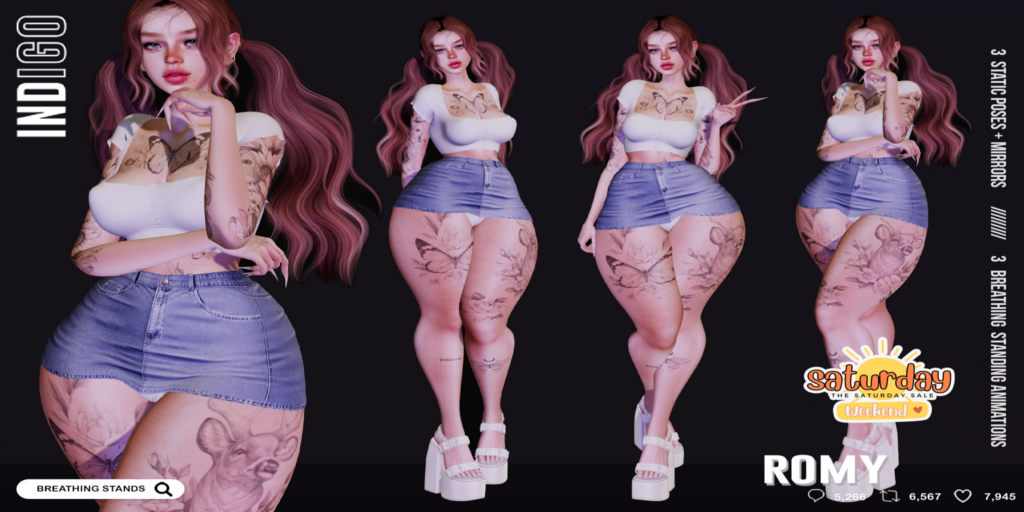 Romy Poses	&lt;a href=&quot;http://maps.secondlife.com/secondlife/Palmetta/140/32/1698&quot; target=&quot;_blank&quot;&gt;Teleport&lt;/a&gt;