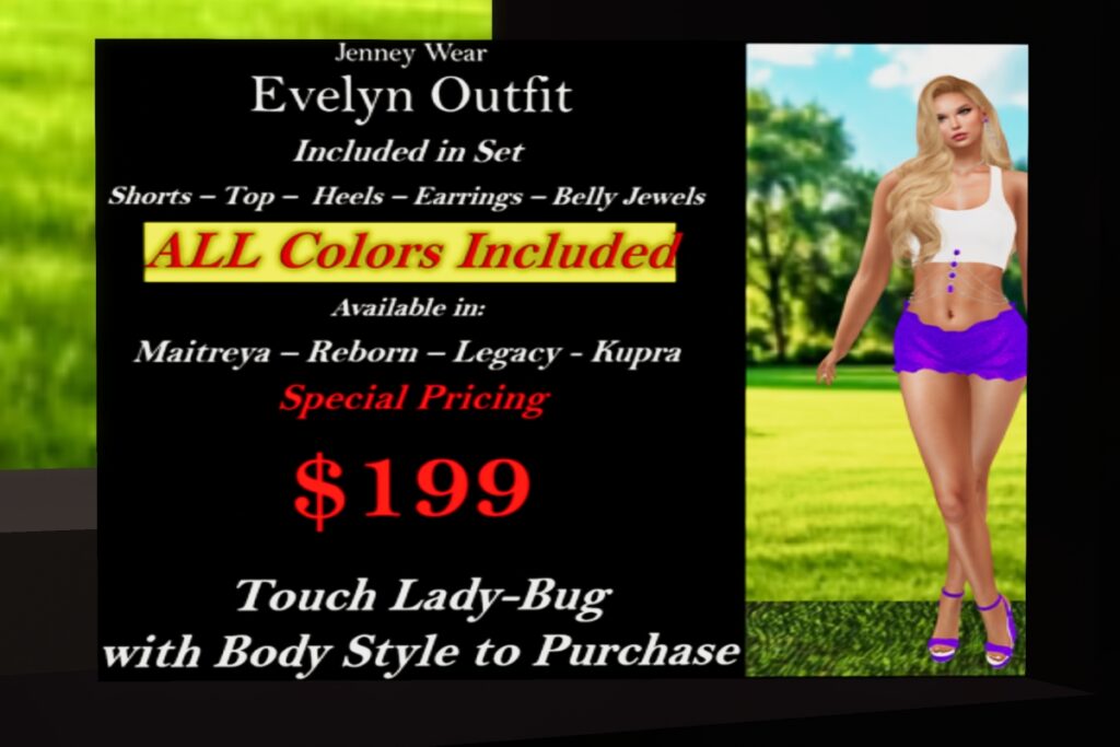 Evelyn Outfit - Inithium/Legacy/Maitreya/Reborn, L$199 each Body Pack