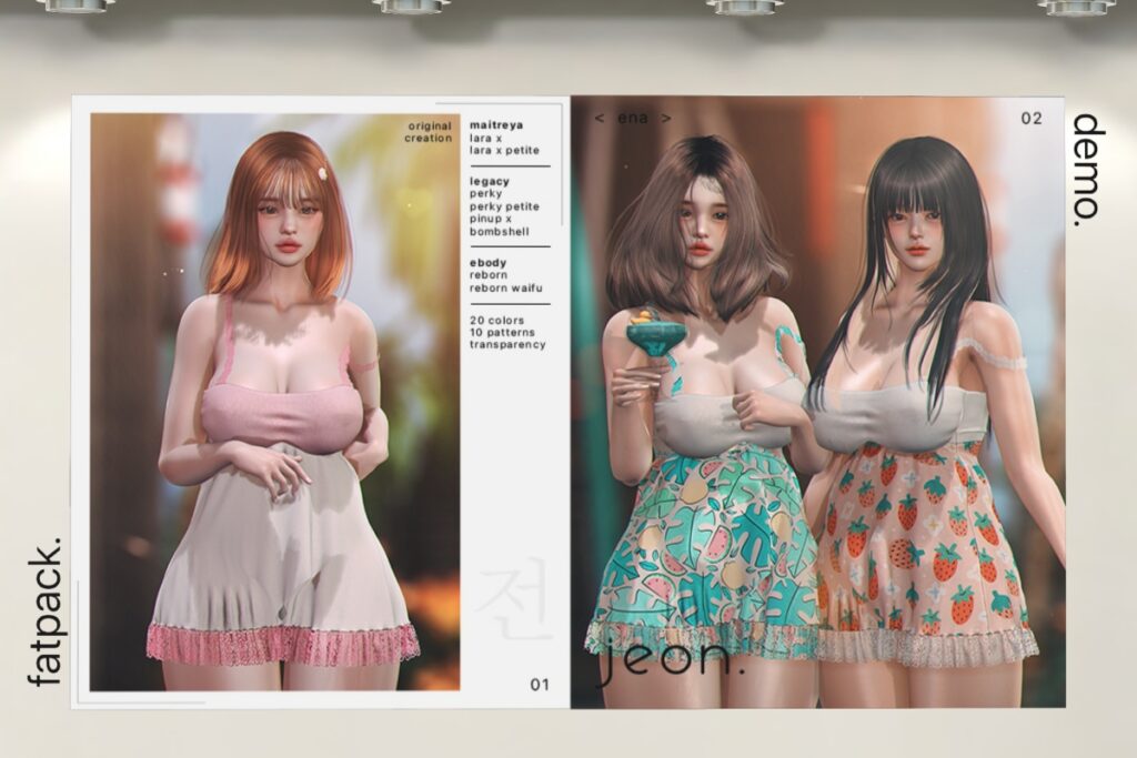 Ena Dress - Legacy/MaitreyaX/Reborn/+mods, L$349 each Body Pack, L$1399 FP