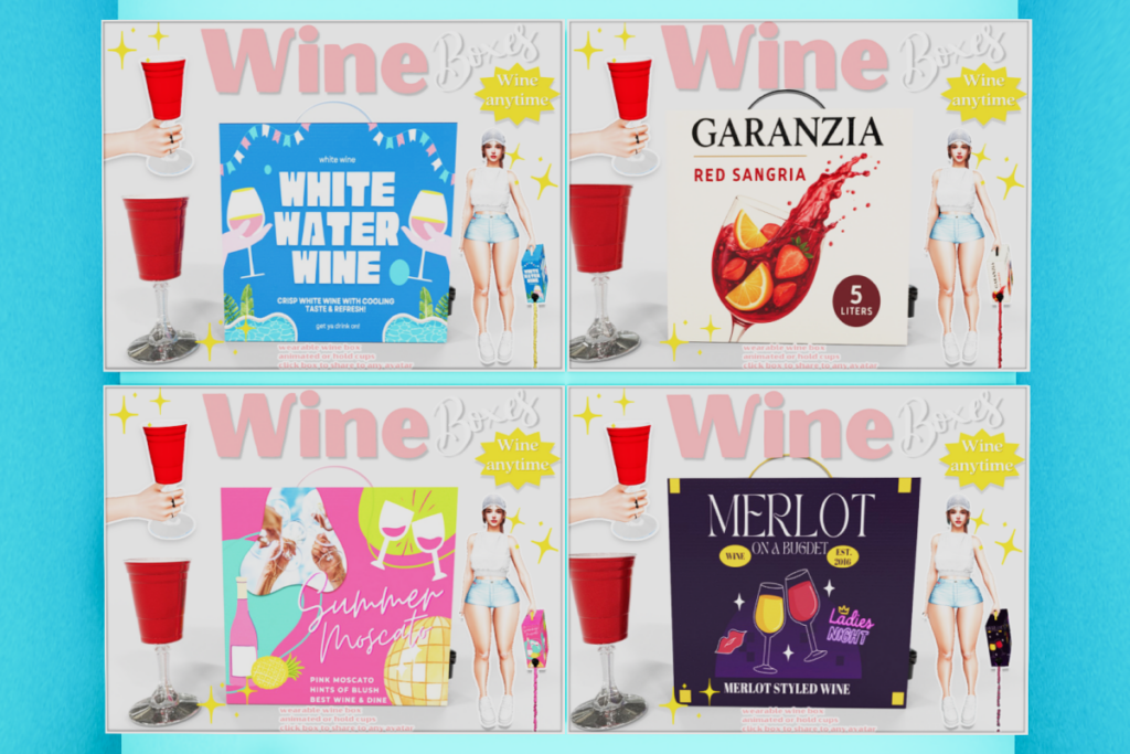 Wine Boxes Holdable, L$299 each