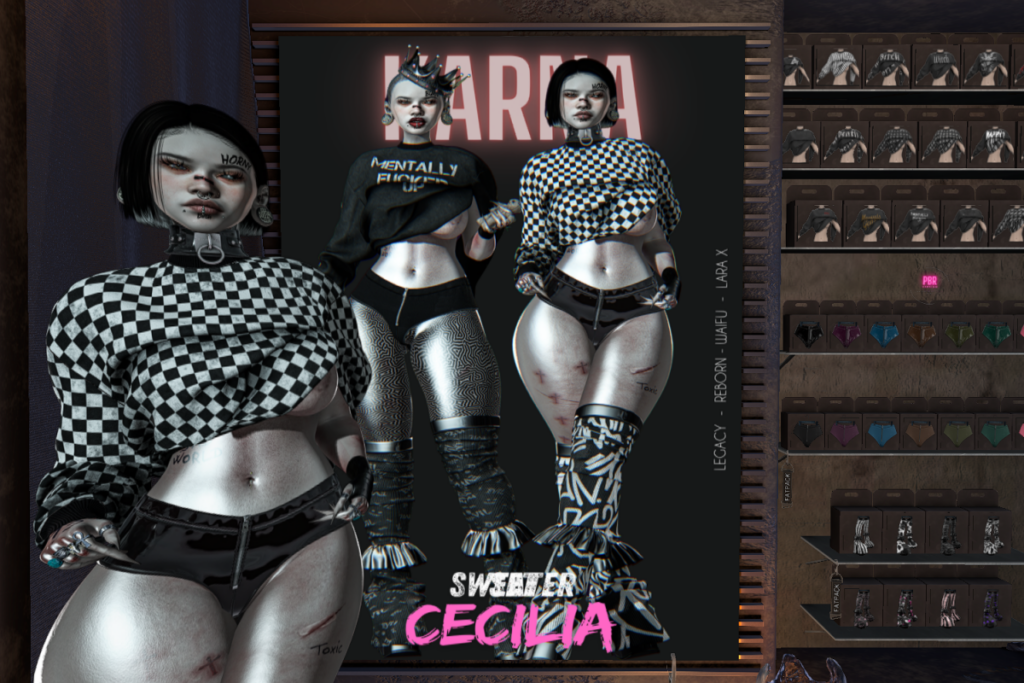 Cecilia Sweater, Ana Shorts and Ana Boots - Legacy/MaitreyaX/Reborn/+mods, L$299-L$399 each/L$1399-L$1799 each FP