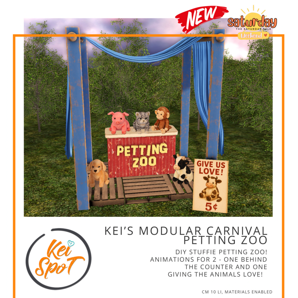 Kei&#039;s Modular Carnival Petting Zoo Decor Set	&lt;a href=&quot;http://maps.secondlife.com/secondlife/Hardrada/90/102/3802&quot; target=&quot;_blank&quot;&gt;Teleport&lt;/a&gt;