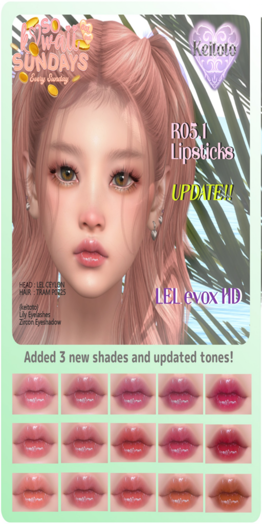 R051 Lipstick - EvoX	&lt;a href=&quot;http://maps.secondlife.com/secondlife/Putiki%20Fold/28/156/1551&quot; target=&quot;_blank&quot;&gt;Teleport&lt;/a&gt;