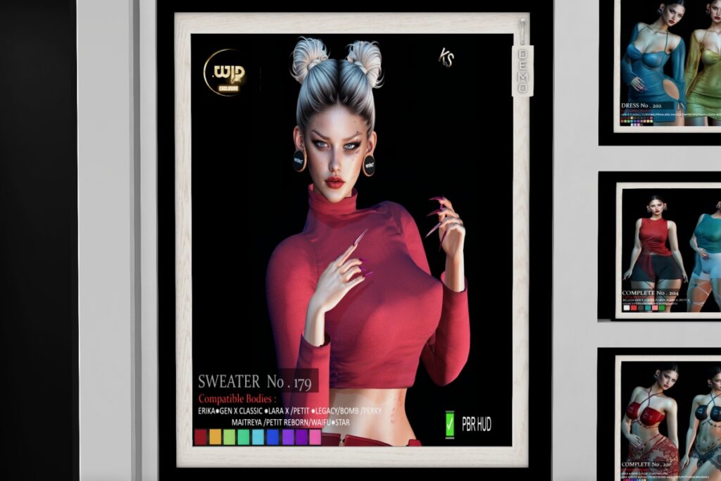 No. 179 Sweater - Erika/GenX/Legacy/Maitreya/Reborn/Star/+mods, L$299 FP