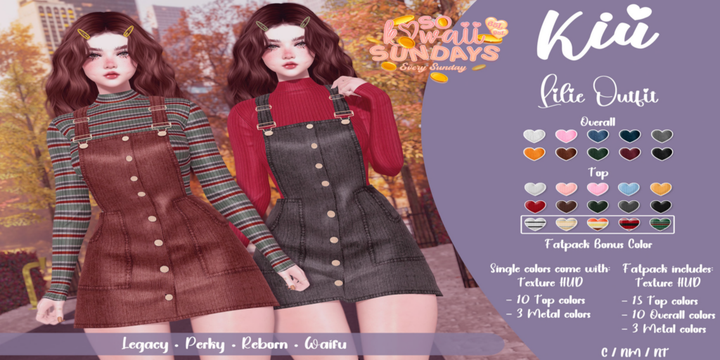 Lilie Outfit - Legacy/Reborn/+mods	&lt;a href=&quot;http://maps.secondlife.com/secondlife/Berwick%20Land/47/97/988&quot; target=&quot;_blank&quot;&gt;Teleport&lt;/a&gt;