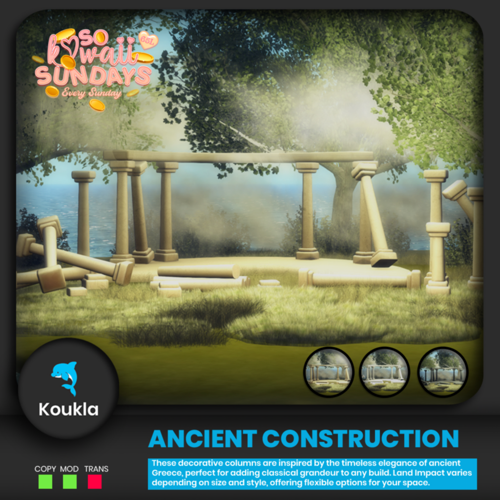 Ancient Construction Decor Set	&lt;a href=&quot;http://maps.secondlife.com/secondlife/ELEVEN/183/138/34&quot; target=&quot;_blank&quot;&gt;Teleport&lt;/a&gt;