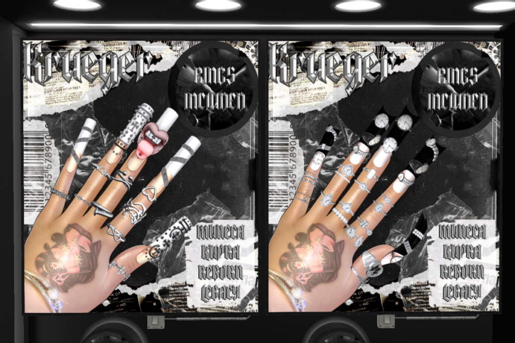 Miyo Nail + Rings Set and Watch Me Nail + Rings Set - Inithium/Legacy/Reborn/Yentements, L$500 each