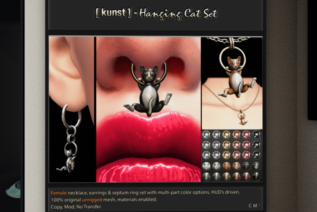 Hanging Cat Set, L$325