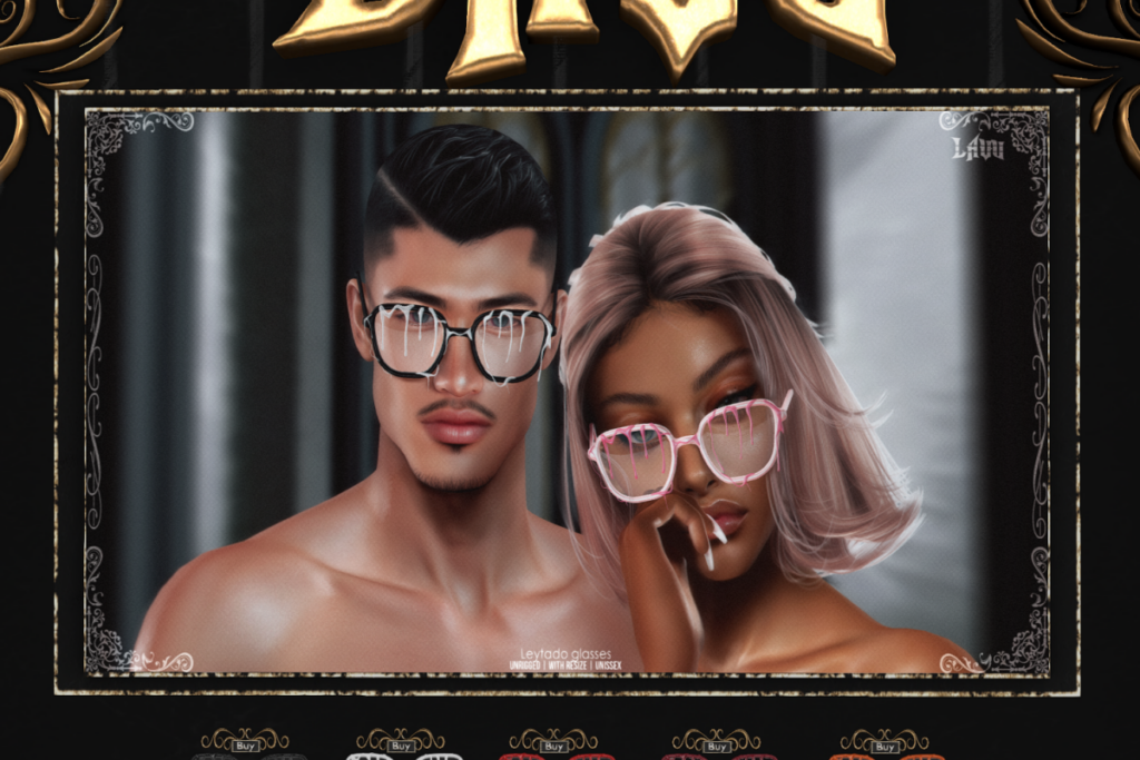 Leytado Glasses, L$299 each/L$899 FP