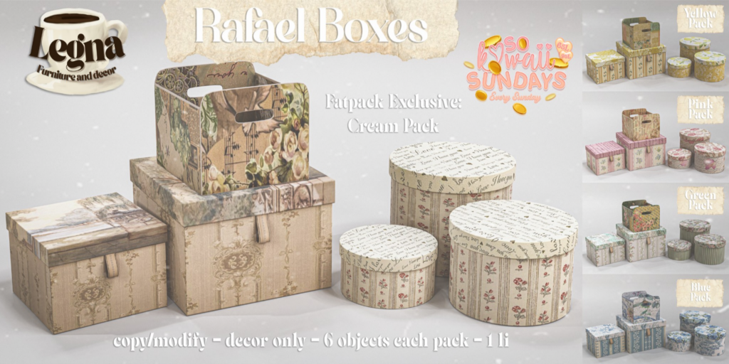 Rafael Boxes Decor Set	&lt;a href=&quot;http://maps.secondlife.com/secondlife/Dark%20Desires/150/191/21&quot; target=&quot;_blank&quot;&gt;Teleport&lt;/a&gt;