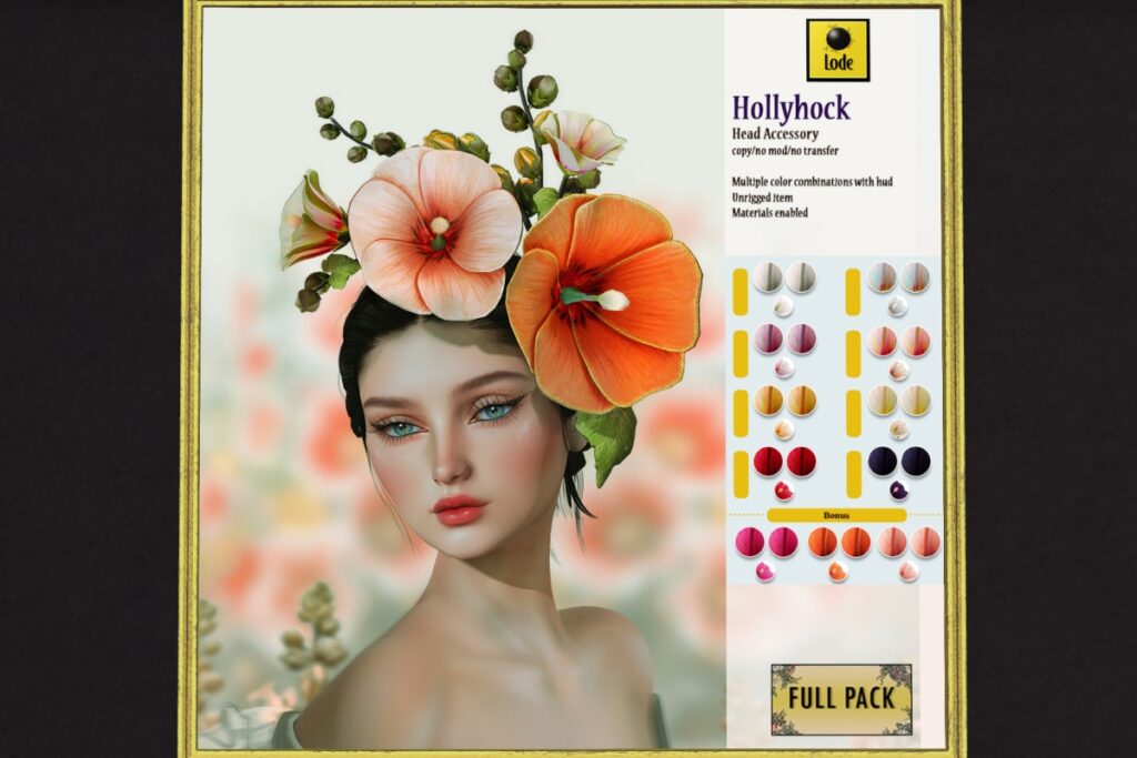 Hollyhock Headpiece, L$350 FP