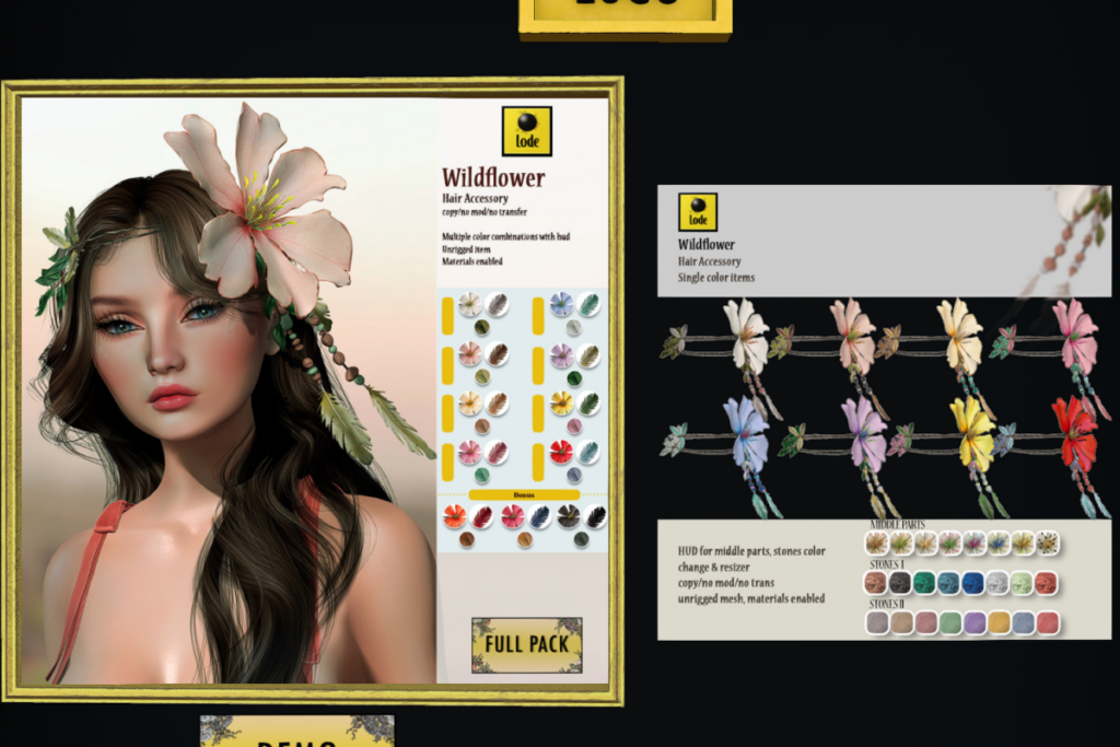 Wildflower Hair Accessory, L$175 each/L$350 FP