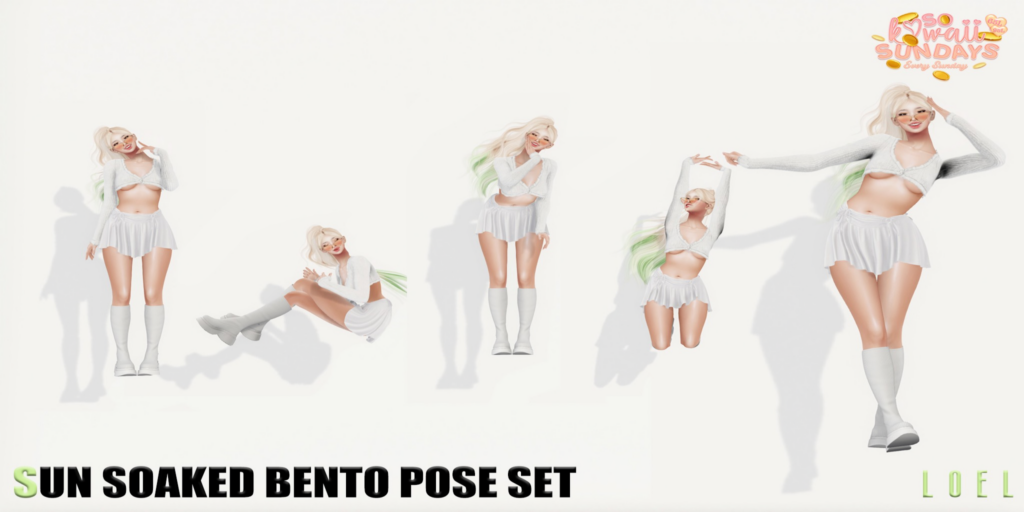 Sun Soaked Poses	&lt;a href=&quot;http://maps.secondlife.com/secondlife/Stargazer%20Galaxy/101/47/3118&quot; target=&quot;_blank&quot;&gt;Teleport&lt;/a&gt;