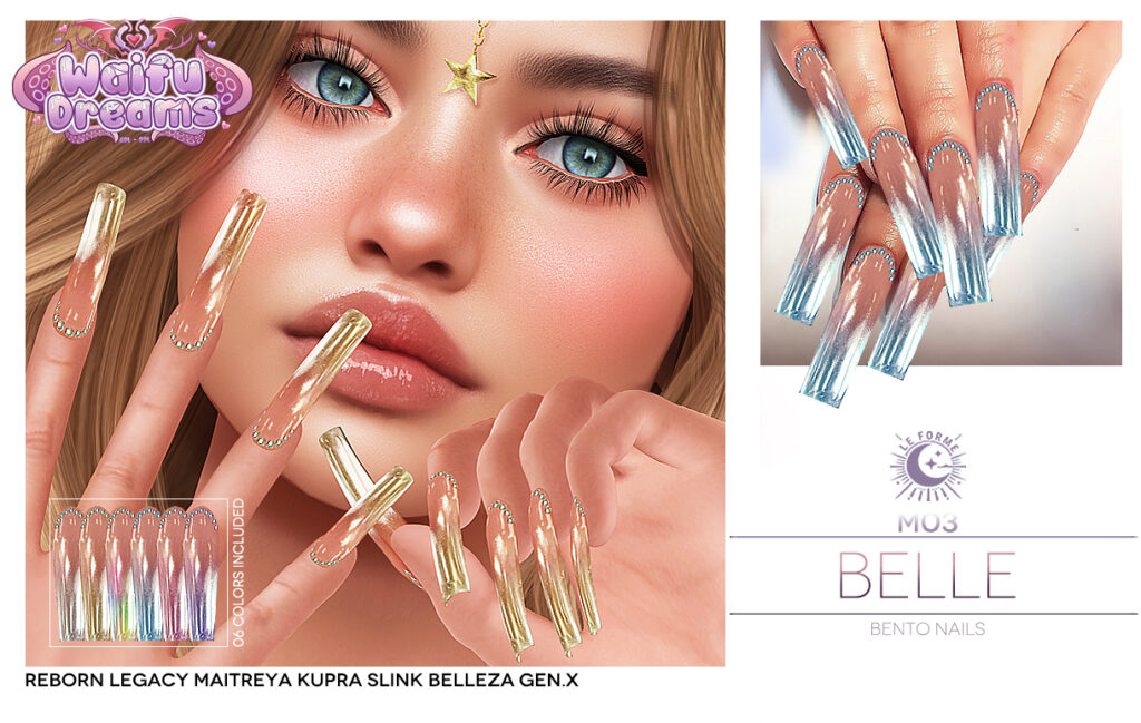 M03 Belle Nails - GenX/Inithium/Legacy/Maitreya/Reborn/Slink