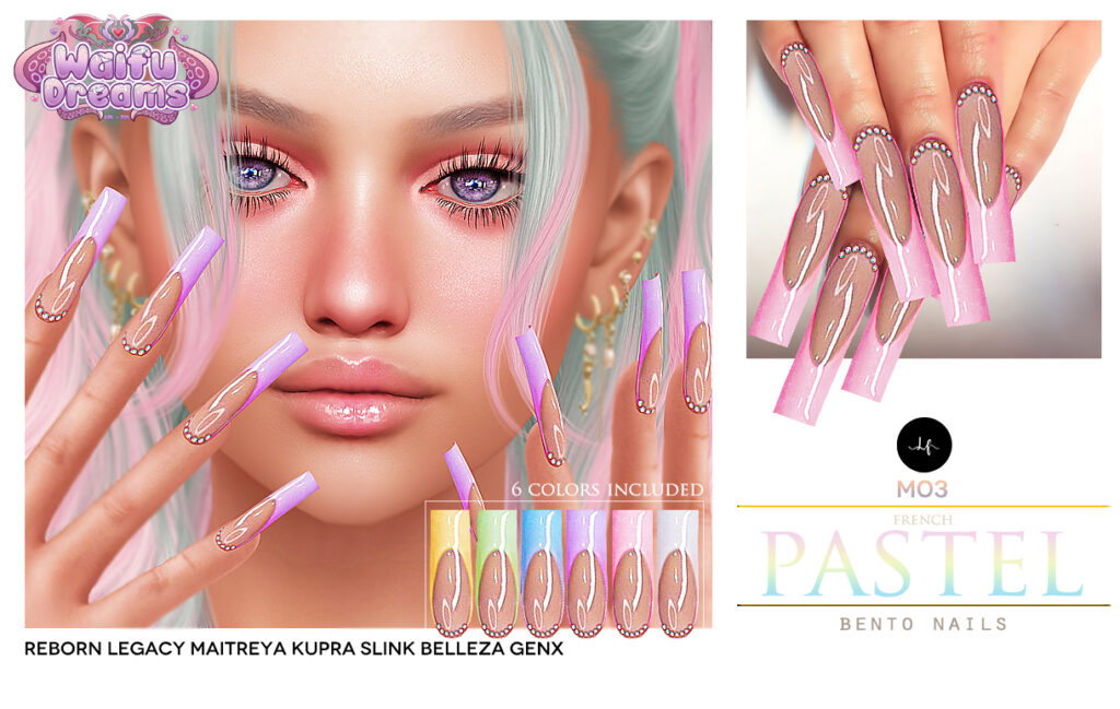 M03 Pastel Nails - GenX/Inithium/Legacy/Maitreya/Reborn/Slink
