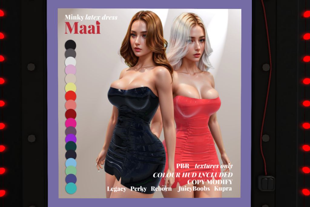 Minky Latex Dress - Inithium/Legacy/Reborn/+mods, L$550