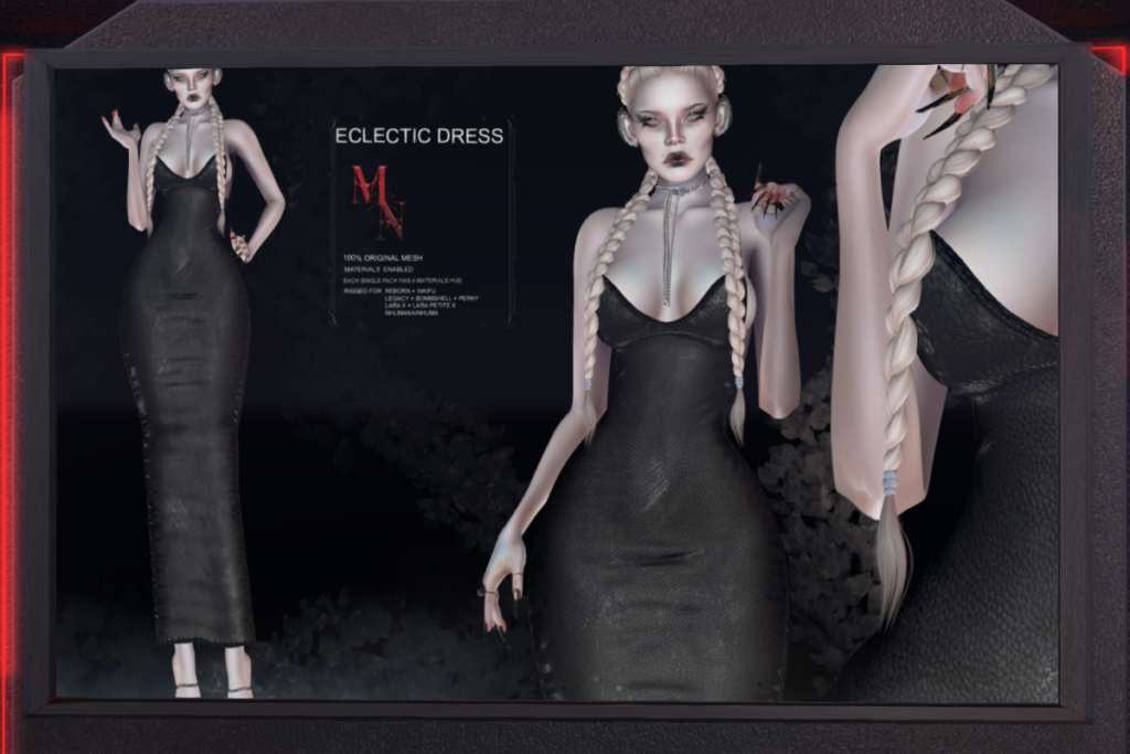 Eclectic Dress - Legacy/MaitreyaX/Nhumana/Reborn/+mods, L$320 each/L$1190 FP