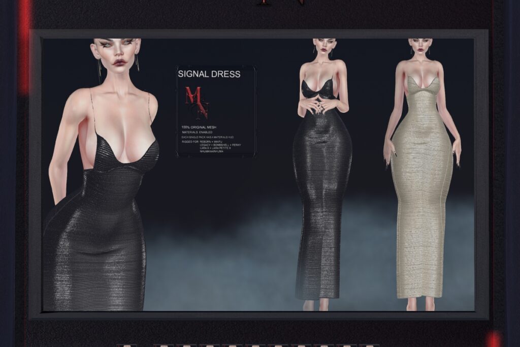 Signal Dress - Legacy/MaitreyaX/Nhumana/Reborn/+mods, L$320 each/L$1990 FP