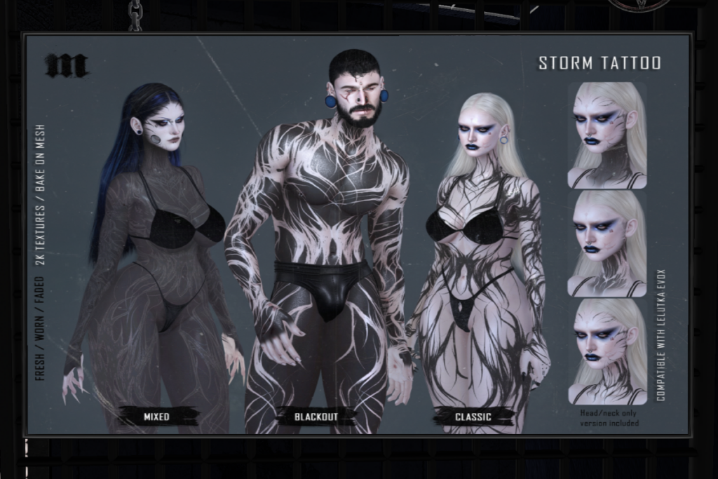 Storm Tattoo - EvoX, L$350 each/L$800 FP