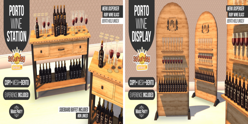 Porto Wine Station &amp; Porto Wine Display Decor Sets	&lt;a href=&quot;http://maps.secondlife.com/secondlife/Amber%20Cove/188/242/25&quot; target=&quot;_blank&quot;&gt;Teleport&lt;/a&gt;