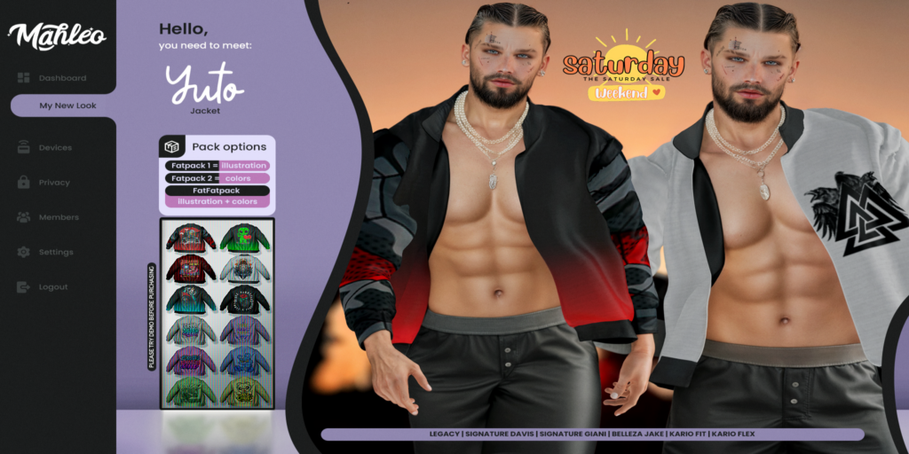 Yuto Outfit - Davis/Gianni/Jake/Kario Fit+Flex/Legacy	&lt;a href=&quot;http://maps.secondlife.com/secondlife/Vardor/78/195/22&quot; target=&quot;_blank&quot;&gt;Teleport&lt;/a&gt;
