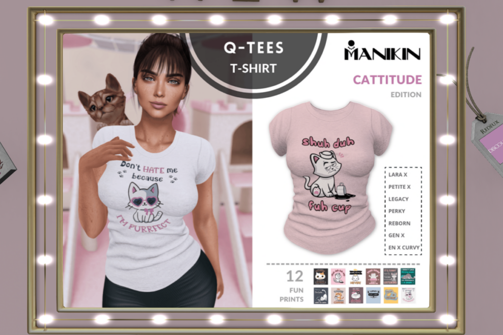 Q-Tees Cattitude Edition T-Shirt - GenX/Legacy/MaitreyaX/Reborn/+mods, L$540