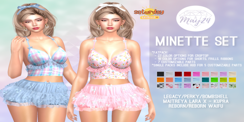 Minette Set - Inithium/Legacy/MaitreyaX/Reborn/+mods	&lt;a href=&quot;http://maps.secondlife.com/secondlife/Highway%20Star/144/134/23&quot; target=&quot;_blank&quot;&gt;Teleport&lt;/a&gt;