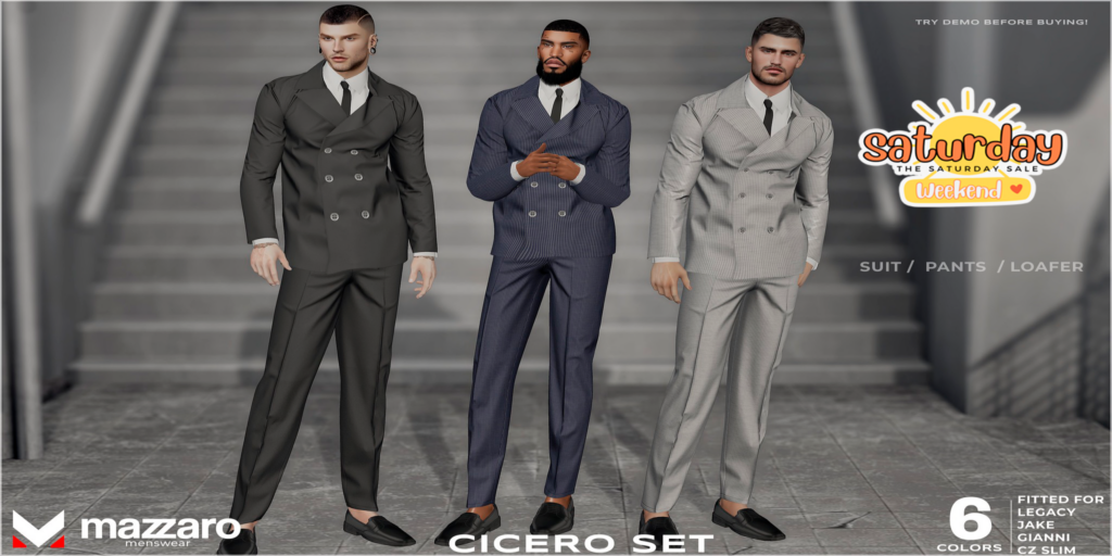 Cicero Set - CZ Slim/Gianni/Jake/Legacy	&lt;a href=&quot;http://maps.secondlife.com/secondlife/Heartbreak/131/129/166&quot; target=&quot;_blank&quot;&gt;Teleport&lt;/a&gt;