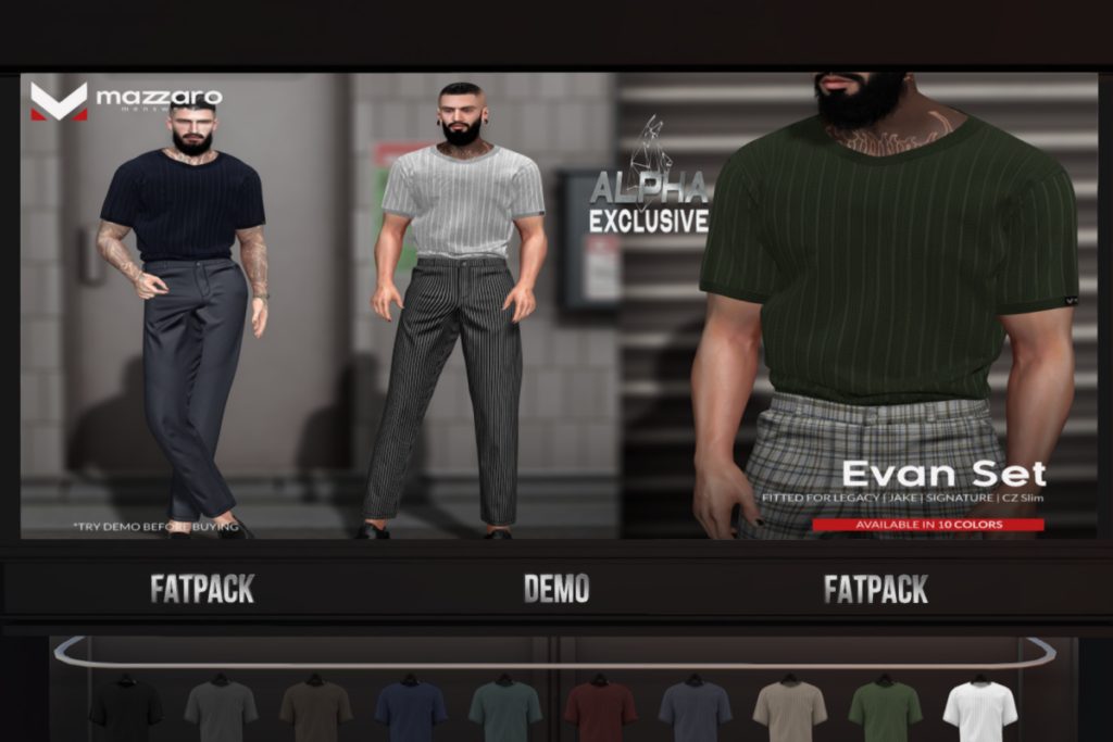 Evan Set - CZ Slim/Gianni/Jake/Legacy, L$230 each/L$899 FP