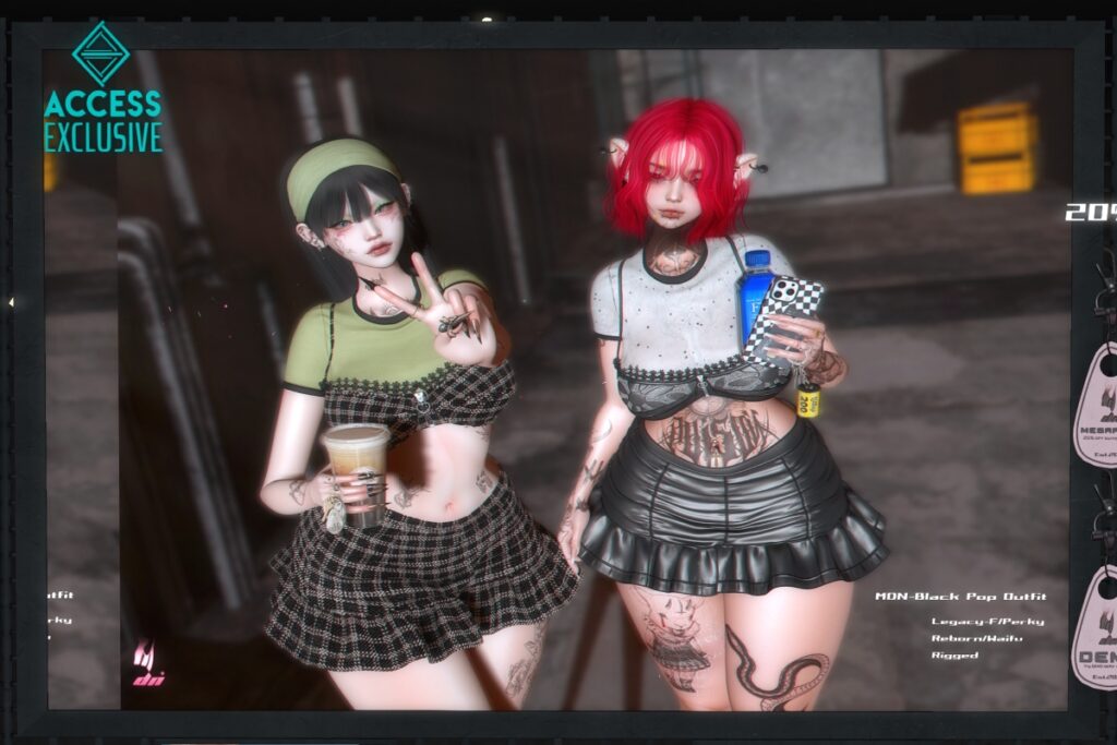 Black Pop Outfit - Legacy/Reborn/+mods, L$268 each/L$1088 each FP/L$1191 MP