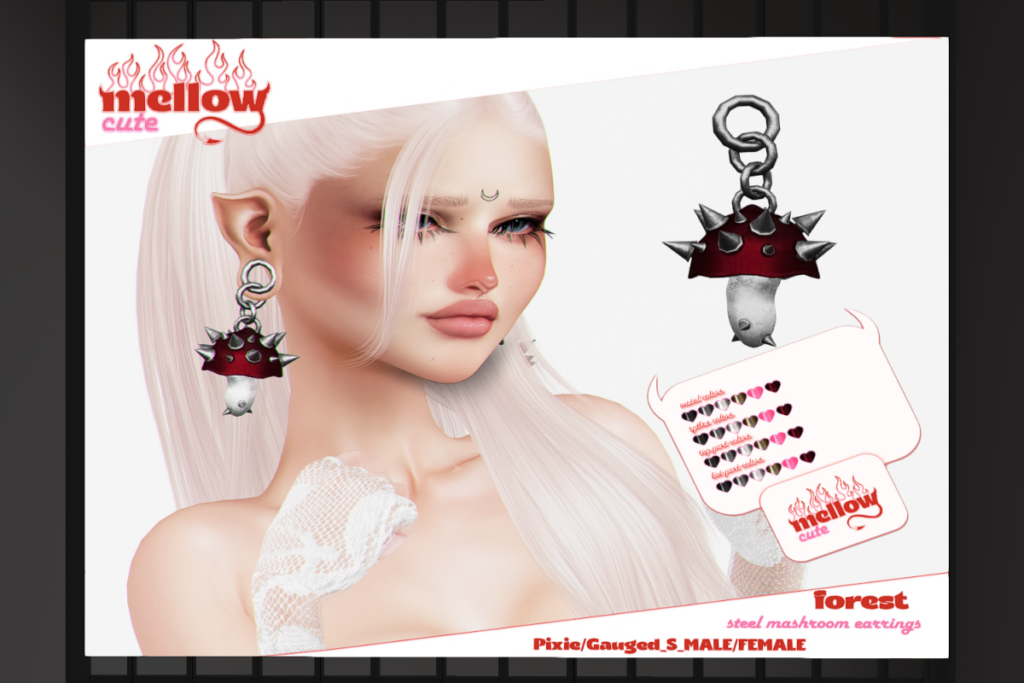 Forest Earrings - Swallow Pixie Gauged F+M, L$240