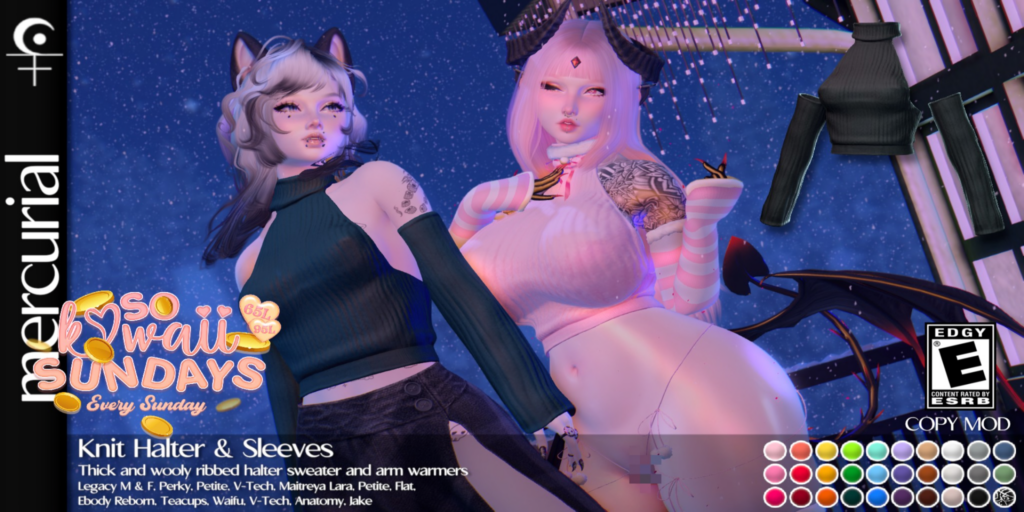 Knit Halter &amp; Sleeves - Anatomy/Jake/Legacy M+F/Maitreya/Reborn/+mods	&lt;a href=&quot;http://maps.secondlife.com/secondlife/Embrace%20the%20Ocean/111/171/1096&quot; target=&quot;_blank&quot;&gt;Teleport&lt;/a&gt;