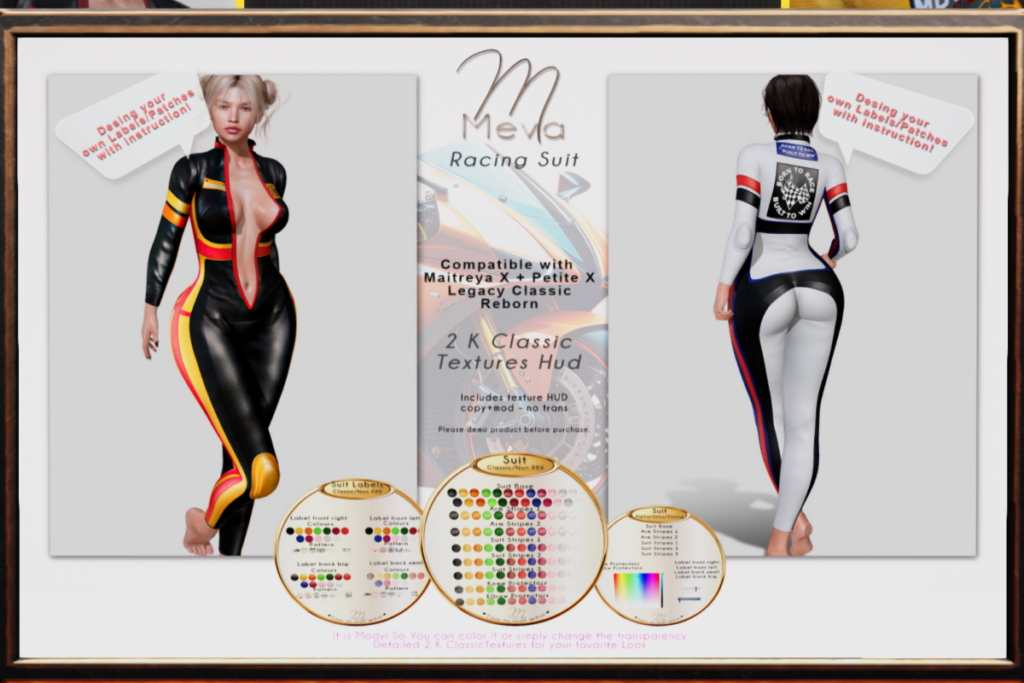 Racing Suit - Legacy/MaitreyaX/Reborn/+mods, L$640