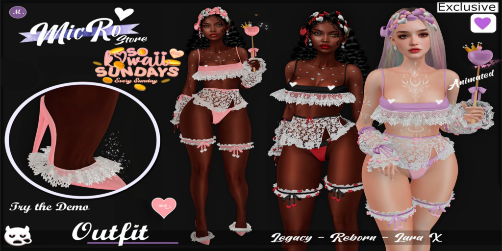 Lace Hearts Outfit - Legacy/MaitreyaX/Reborn	&lt;a href=&quot;http://maps.secondlife.com/secondlife/Sunset%20Grove/117/75/3002&quot; target=&quot;_blank&quot;&gt;Teleport&lt;/a&gt;