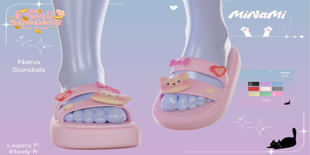 Nana Sandals - Legacy/Reborn	&lt;a href=&quot;http://maps.secondlife.com/secondlife/Notteterna/160/78/1121&quot; target=&quot;_blank&quot;&gt;Teleport&lt;/a&gt;