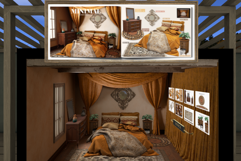 Bohem Room Set, L$199-L$699 each/L$2499 FP