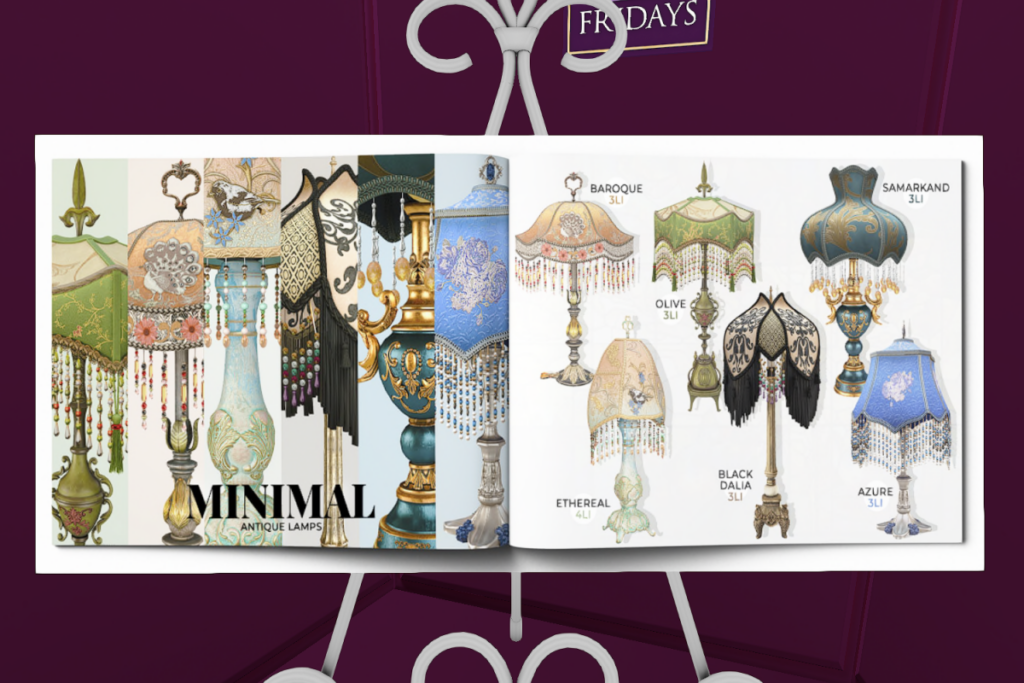 Antique Lamps	&lt;a href=&quot;http://maps.secondlife.com/secondlife/MINIMAL%20Gallery/81/130/27&quot; target=&quot;_blank&quot;&gt;Teleport&lt;/a&gt;