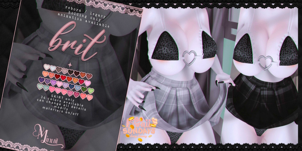 Brit Skirt - Legacy/Reborn	&lt;a href=&quot;http://maps.secondlife.com/secondlife/Tomoeda/212/204/2063&quot; target=&quot;_blank&quot;&gt;Teleport&lt;/a&gt;