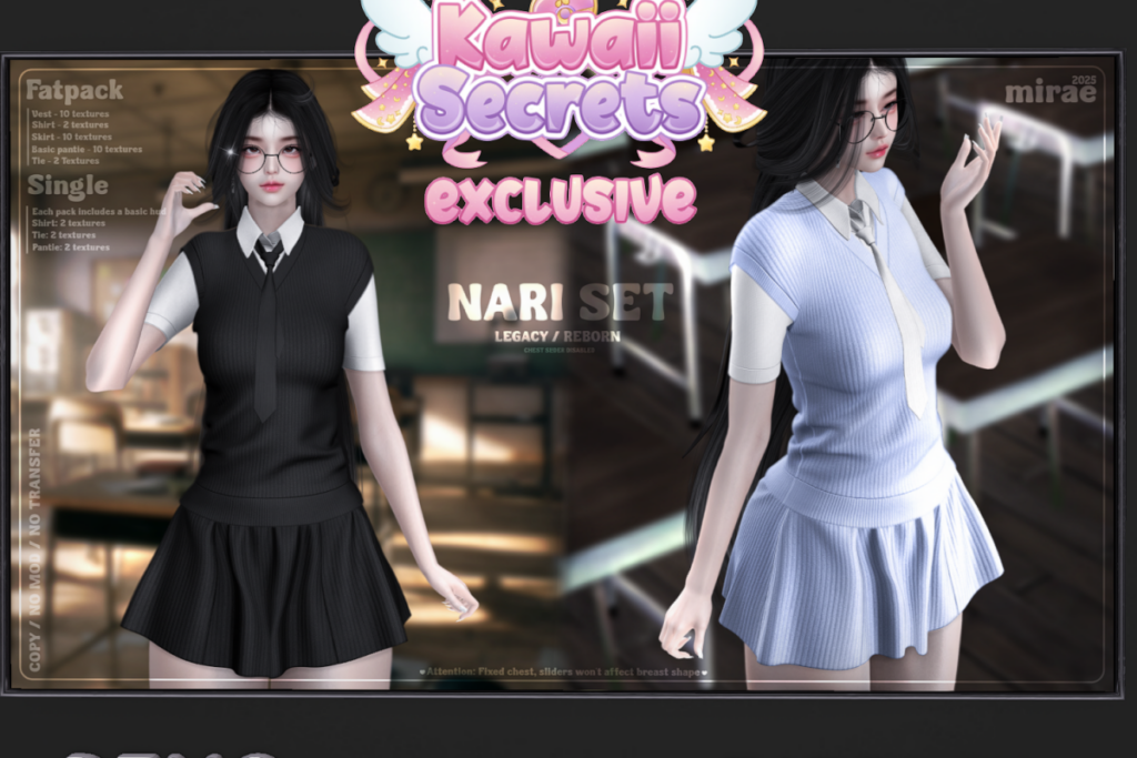Nari Set - Legacy/Reborn, L$289 each/L$1200 FP