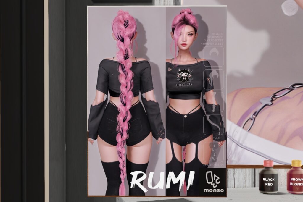 Rumi Hairstyle, L$299 each/L$699 FP