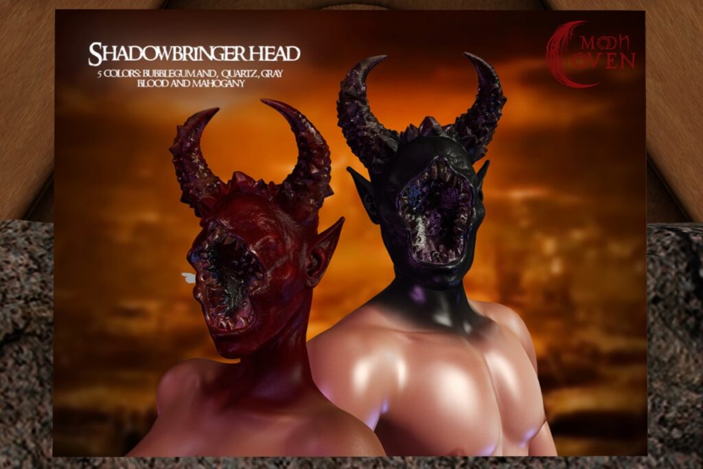Shadowbringer Head, L$300 each/L$650 FP