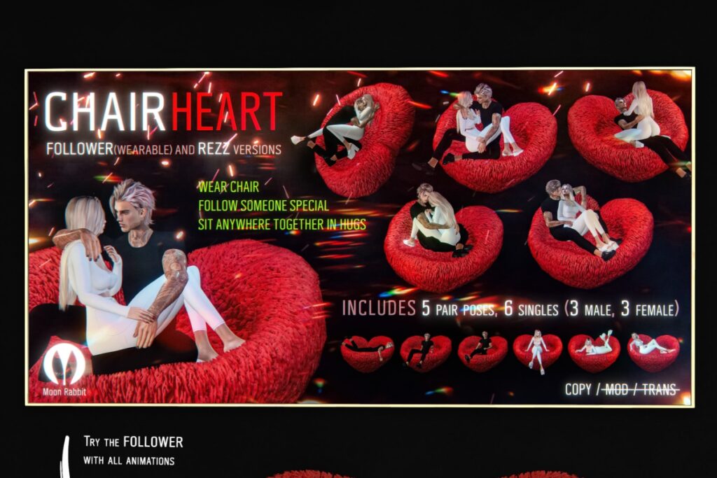 Chair Heart Wearable Furniture, L$800