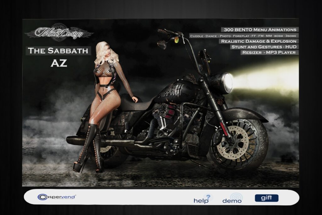 The Sabbath AZ Driveable Motorcycle, L$1500