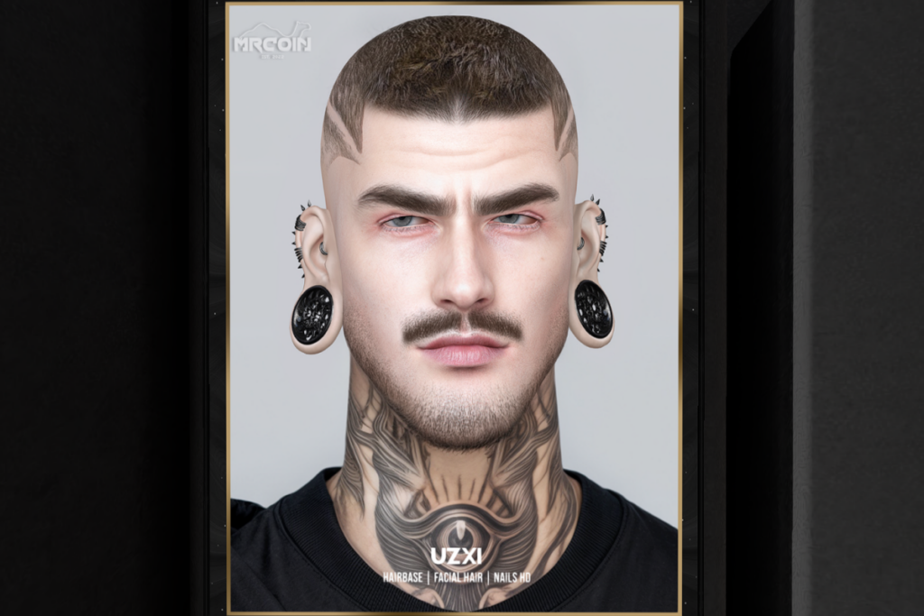 Uzki Facial Hair - EvoX, L$280 | Uzki Hairbase - EvoX, L$280 | Uzki Nexus Nails - Davis/Gianni/Jake/Kario/Legacy, L$280/L$600 FP