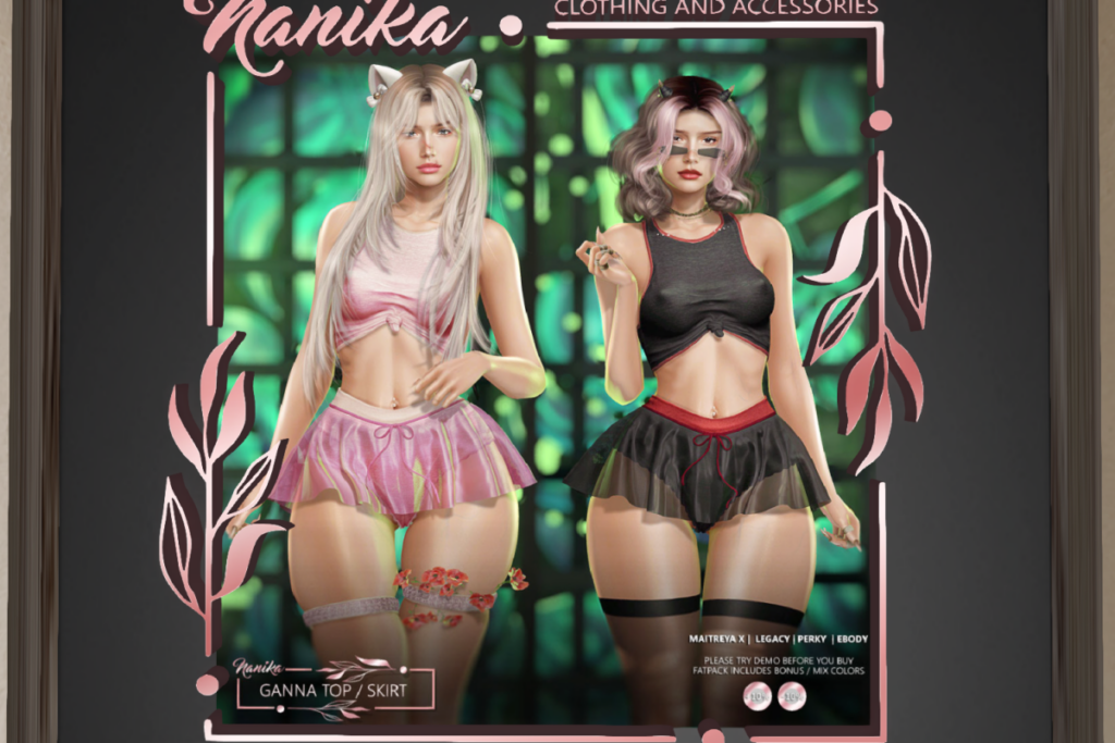 Ganna Top and Skirt - Legacy/MaitreyaX/Reborn/+mods, L$220 each/L$999 each FP/L$1499 FP