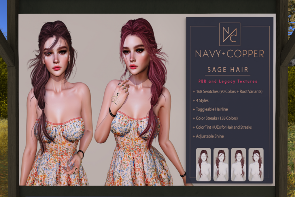 Sage Hair, L$199-L$399 each