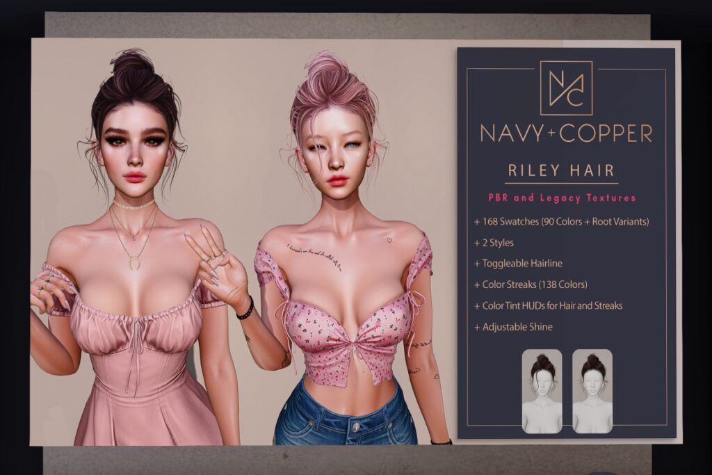 Riley Hairstyle, L$50 Colors Pack/L$50 Styles Pack