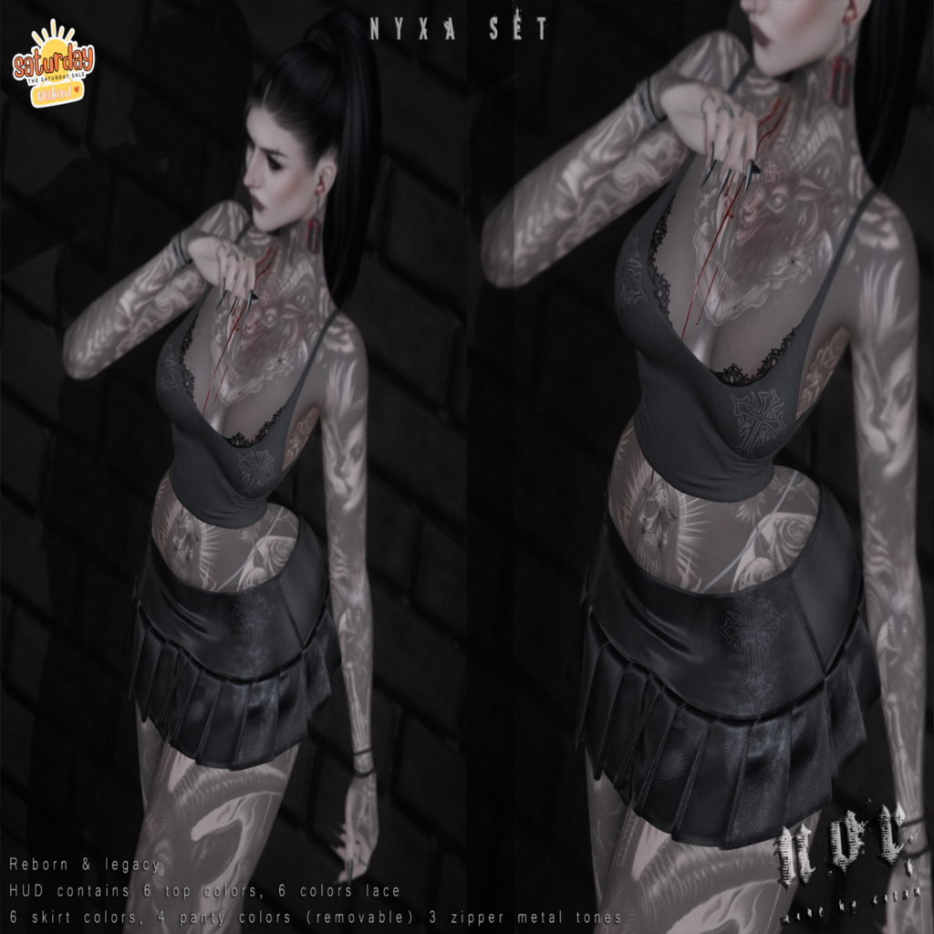 Nyxa Set - Legacy/Reborn	&lt;a href=&quot;http://maps.secondlife.com/secondlife/She/113/24/3249&quot; target=&quot;_blank&quot;&gt;Teleport&lt;/a&gt;