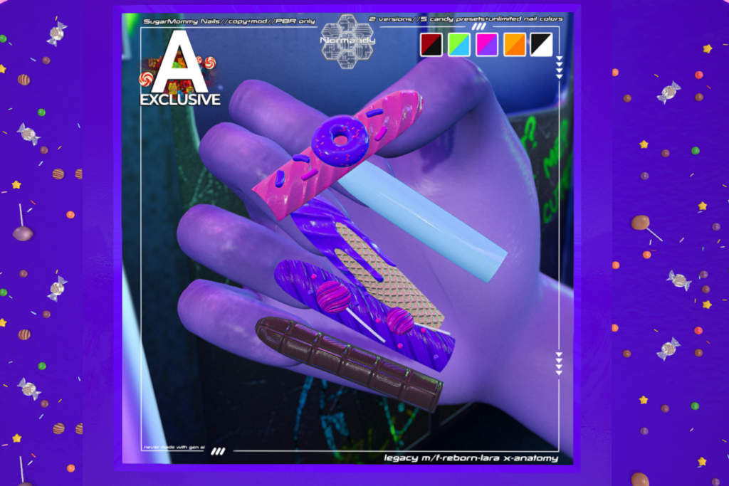 Sugar Mommy Nails - Anatomy/Legacy F+M/MaitreyaX/Reborn, L$299