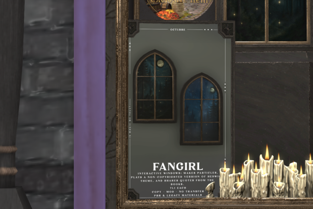 Fangirl Magic Windowns, L$350 each